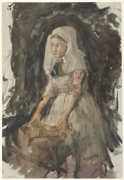 Ragazza di Scheveningen al lavatoio da George Hendrik Breitner