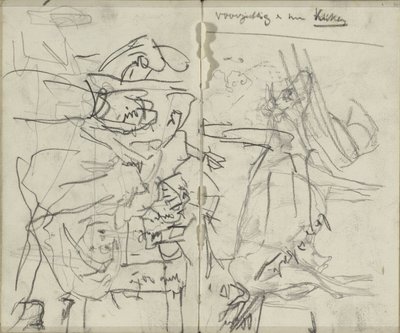 Foglio di studio con figure e una mucca da George Hendrik Breitner