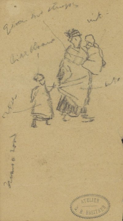 Donna con due bambini da George Hendrik Breitner
