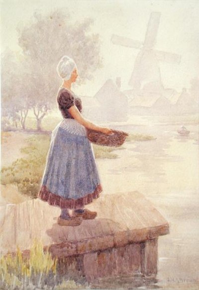 Ragazza pescatrice olandese da George Henry Alan Brown