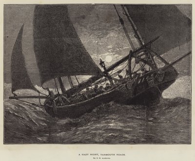 Una notte nebbiosa, Yarmouth Roads da George Henry Andrews