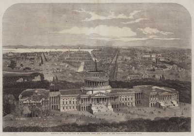 Veduta Aerea della Città di Washington, con il Campidoglio in Primo Piano da George Henry Andrews