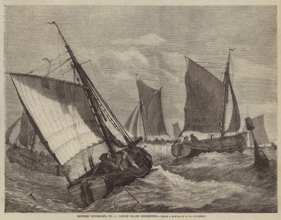 Pescherie britanniche, n. 6, barche di Leigh che pescano gamberetti da George Henry Andrews