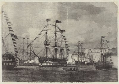Le cannoniere che passano attraverso le navi di linea da George Henry Andrews