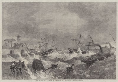 La recente tempesta, naufragi a Kingstown, Baia di Dublino da George Henry Andrews