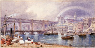 Veduta di Newcastle upon Tyne da George Henry Andrews