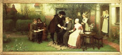 Andrew Marvell (1621-78) visita il suo amico John Milton (1608-74) da George Henry Boughton