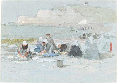 Lavandaie sulla spiaggia di Etretat da George Henry Boughton