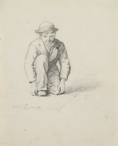 Senza titolo - Ragazzo che gioca a biglie da George Henry Hall
