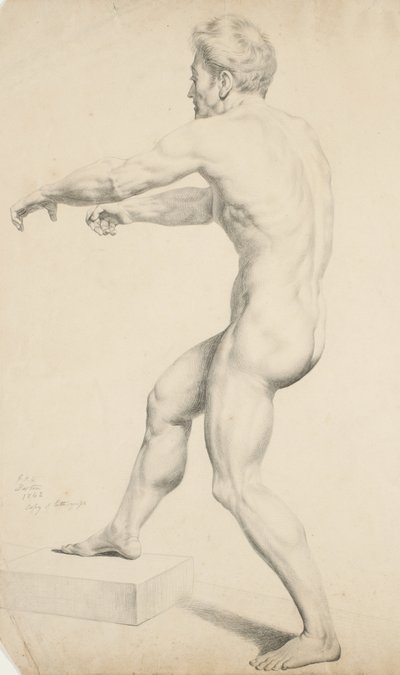 Senza titolo - Nudo maschile copiato da una litografia, 1842 da George Henry Hall