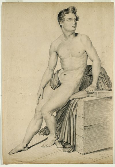 Senza titolo - Nudo maschile copiato da una litografia, 1842 da George Henry Hall
