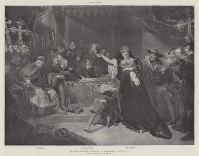 Il processo della regina Caterina in Enrico VIII di Shakespeare da George Henry Harlow
