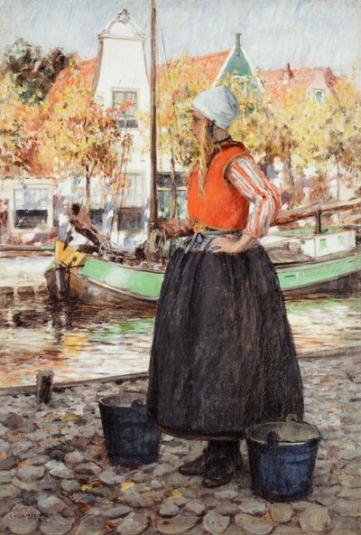 Donna lungo il canale da George Hitchcock