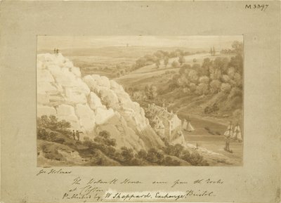 Hotwell House da Clifton Rocks, c.1815 da George Holmes