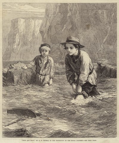 Ragazzi e barca da George Housman Thomas