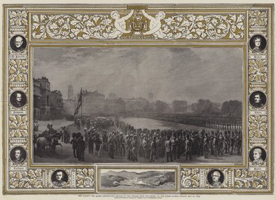 Sua Maestà la Regina che distribuisce medaglie agli eroi della Crimea alla Horse Guards Parade, 21 maggio 1855 da George Housman Thomas