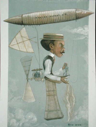 Alberto Santos-Dumont (1873-1932), illustrazione da 