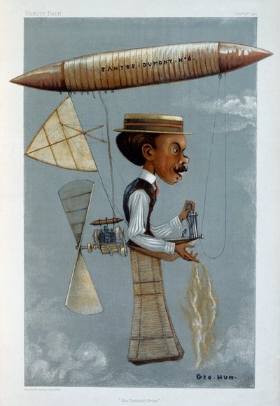 Alberto Santos-Dumont e il suo dirigibile, 1901 da George Hum