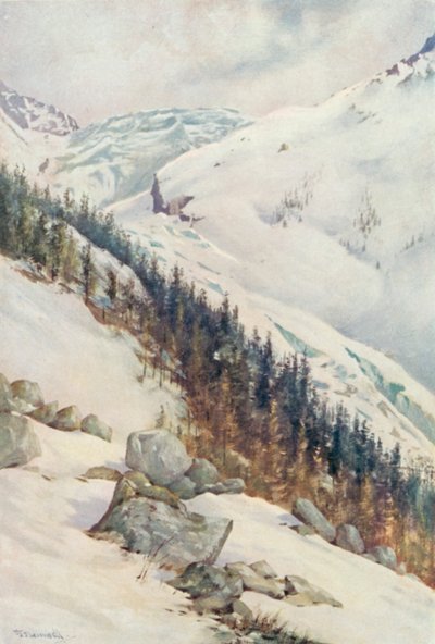 Il Ghiacciaio di Argentiere in inverno da George Jackson Flemwell