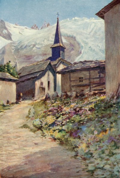 Il villaggio di Tour (litografia a colori) da George Jackson Flemwell