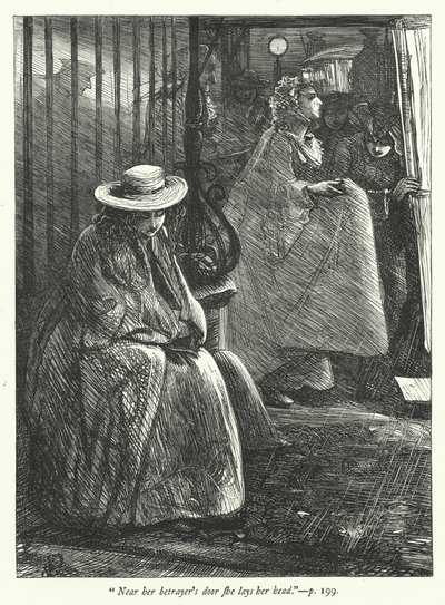Illustrazione per Il villaggio abbandonato (incisione) da George John Pinwell