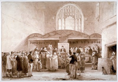 Vista Interna della Cappella di Guildhall, Città di Londra, 1817 da George Jones