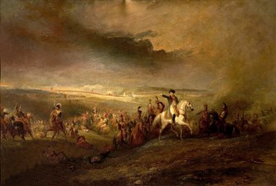 Napoleone lascia il campo di Waterloo il 18 giugno 1815, c.1816 da George Jones