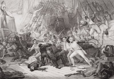 Nelson che sale a bordo del San Josef alla Battaglia di St. Vincent, 14 febbraio 1797, da 