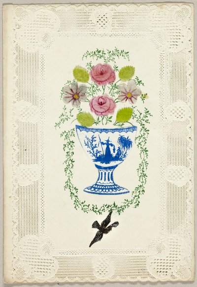 Valentino senza titolo (Vaso di fiori con uccello) da George Kershaw