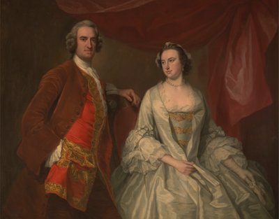 Un Uomo e una Donna, Possibilmente della Famiglia Scomparsa, di Little Park House, Wickham, Hampshire da George Knapton