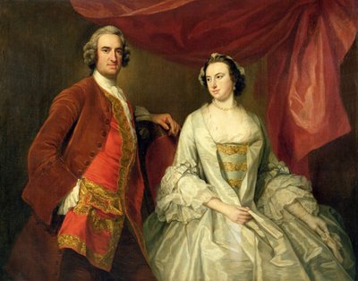 Un uomo e una donna, forse della famiglia Missing, di Little Park House, Wickham, Hampshire, 1747 da George Knapton