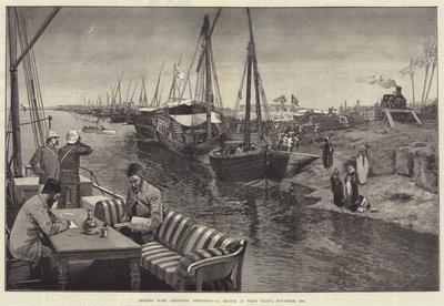 Invio di auguri di Natale a casa, uno schizzo a Wady Halfa, novembre 1884 da George L. Seymour