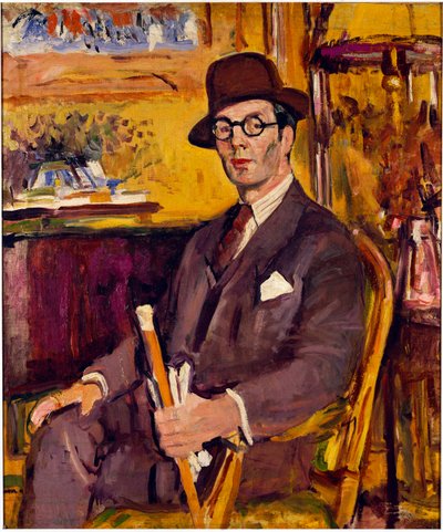 Il bastone di Malacca, un ritratto di Duncan Macdonald, Esq., seduto da George Leslie Hunter