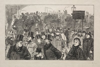 Il flusso vivente al London Bridge - Sul ponte da George Louis Palmella Busson Du Maurier