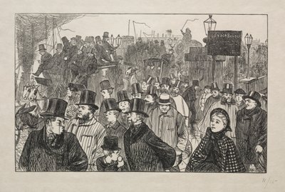 Il flusso vivente al London Bridge - Sul ponte, 1863 da George Louis Palmella Busson Du Maurier