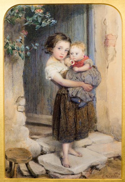 Ragazza e bambino da George Manson