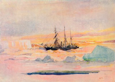 La nave di Shackleton, la Nimrod, nel McMurdo Sound, 1909 da George Marston