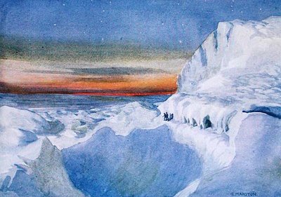 Il ritorno del sole in Antartide, illustrazione da 