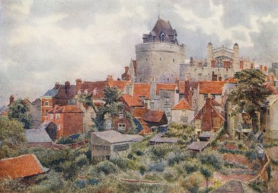 Estremità occidentale del castello dalla stazione ferroviaria Great Western da George Moore Henton