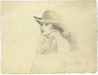 Busto di giovane con cappello (recto); testa d
