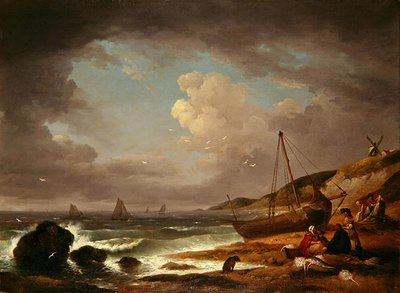 Scena Costiera con Uomini che Riparano una Barca da George Morland