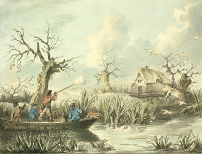 Caccia alle anatre (incisione colorata) da George Morland