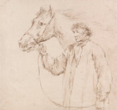 Uomo che tiene un cavallo per le briglie da George Morland