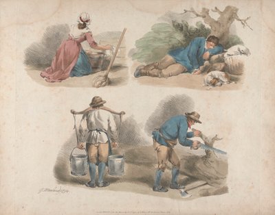 Set di Cinque: Studi di Lavoratori da George Morland