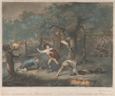 Serie di quattro: Ragazzi che rubano un frutteto da George Morland