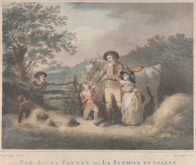 Set di quattro: Il contadino arrabbiato da George Morland