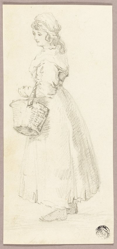 Ragazza in piedi con cestino da George Morland