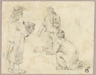 Tre uomini con cani da George Morland