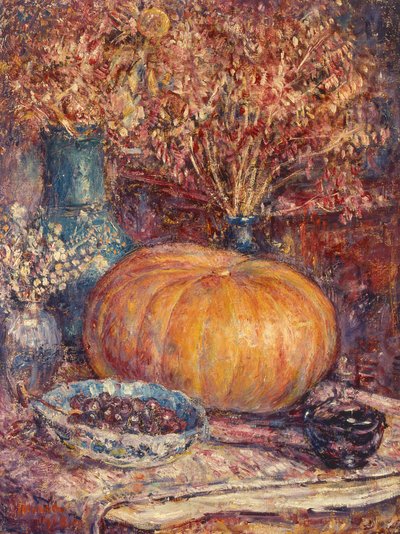 Natura morta con zucca da George Morren