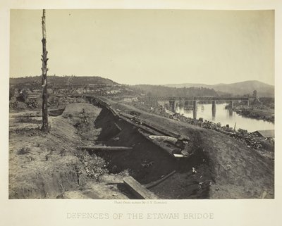 Difese del ponte di Etawah, 1866 da George N. Barnard